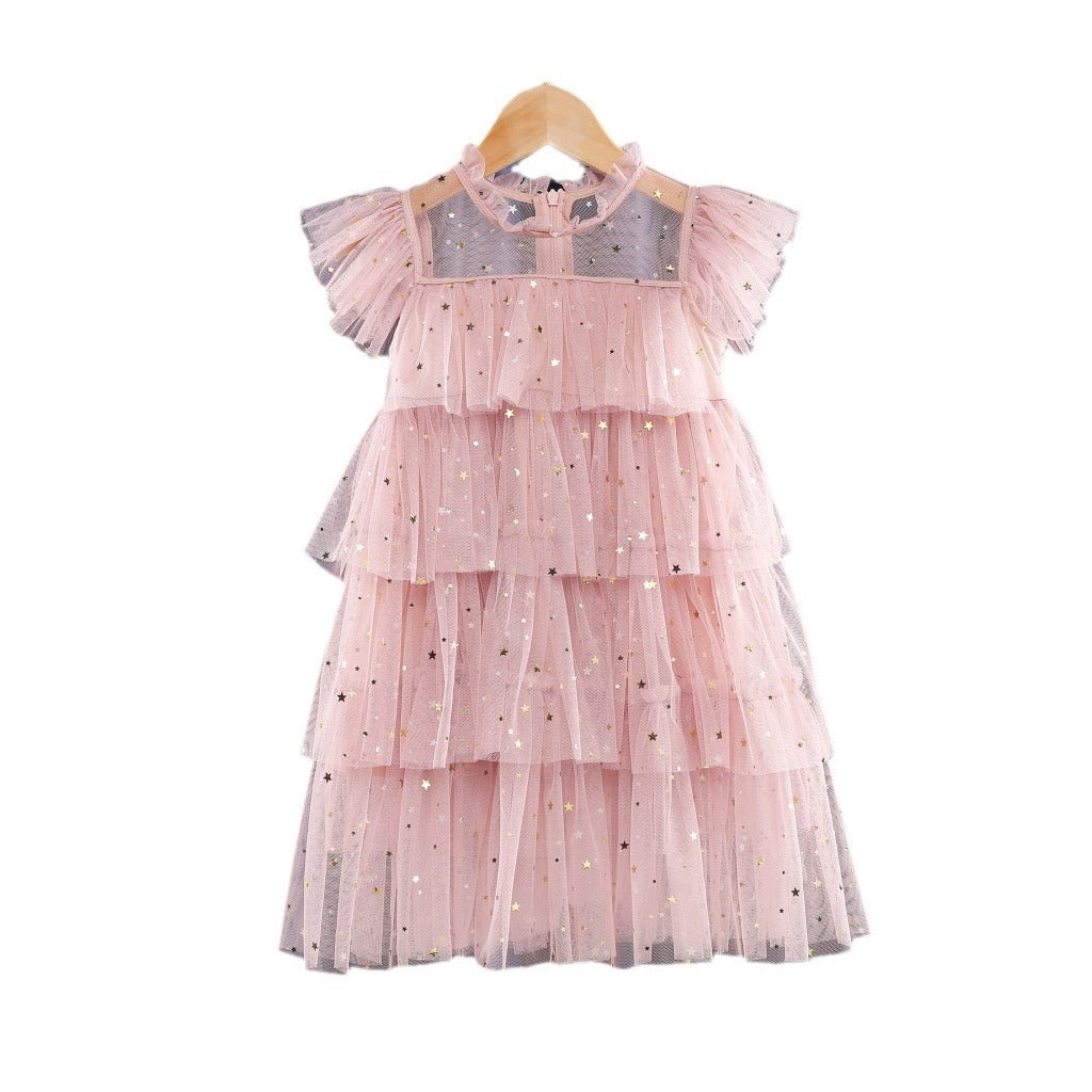 Girls' Dress Fairy Dress Star Sequins Cake