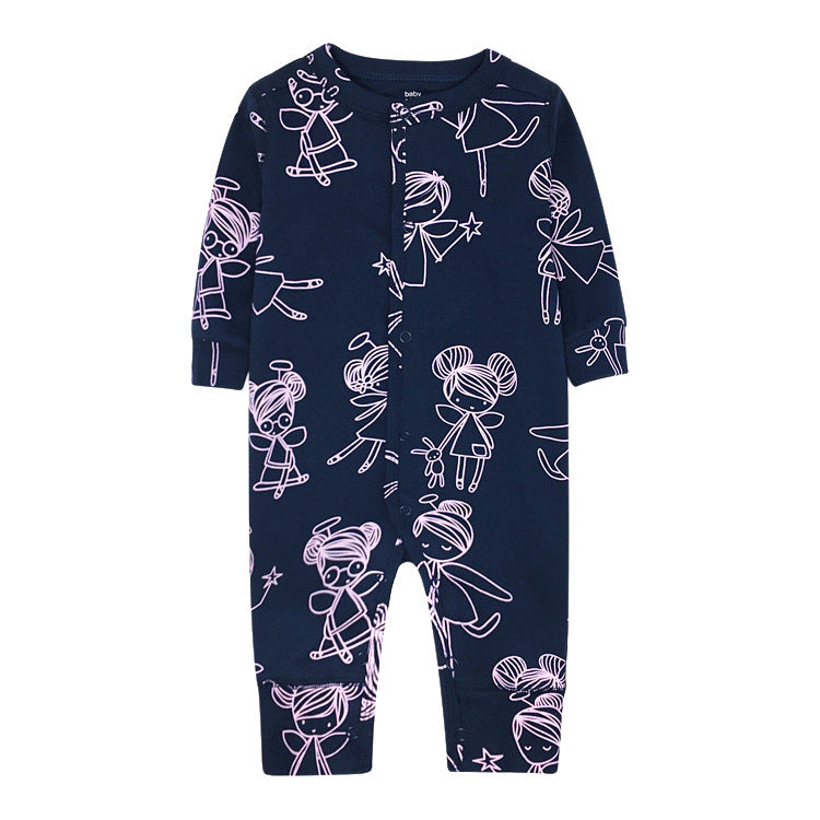 Infants Baby Jumpsuit Long Sleeve Button Romper