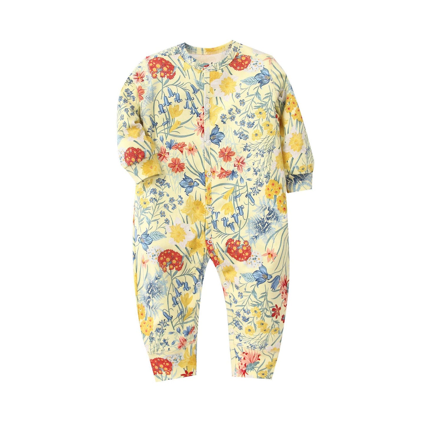 Infants Baby Jumpsuit Long Sleeve Button Romper