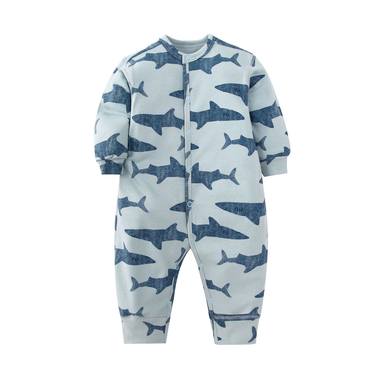 Infants Baby Jumpsuit Long Sleeve Button Romper
