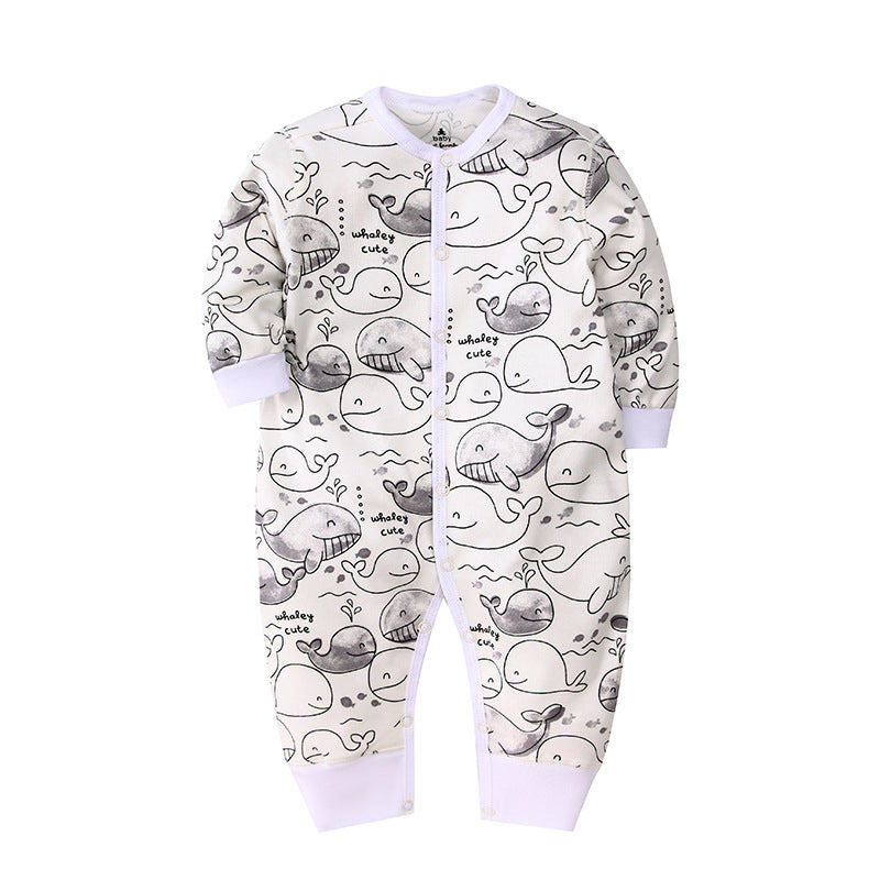 Infants Baby Jumpsuit Long Sleeve Button Romper