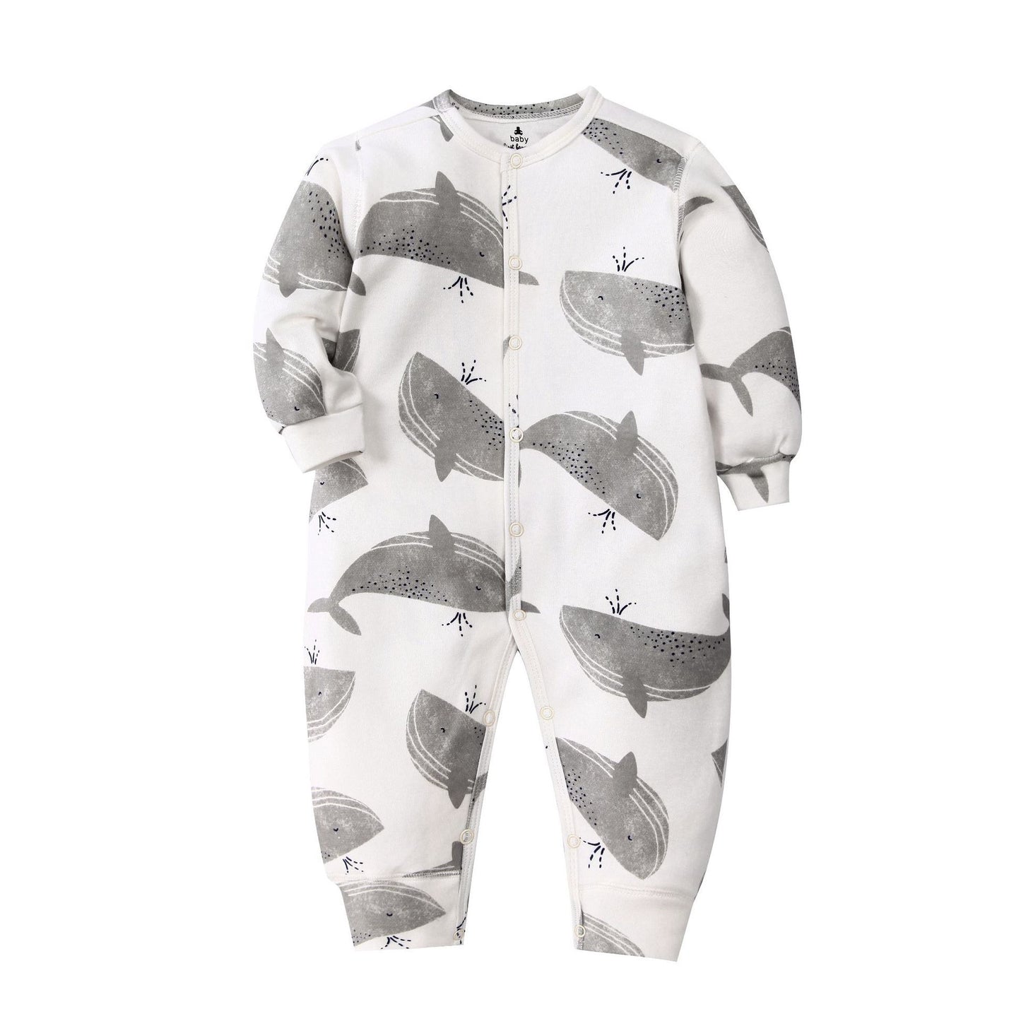 Infants Baby Jumpsuit Long Sleeve Button Romper