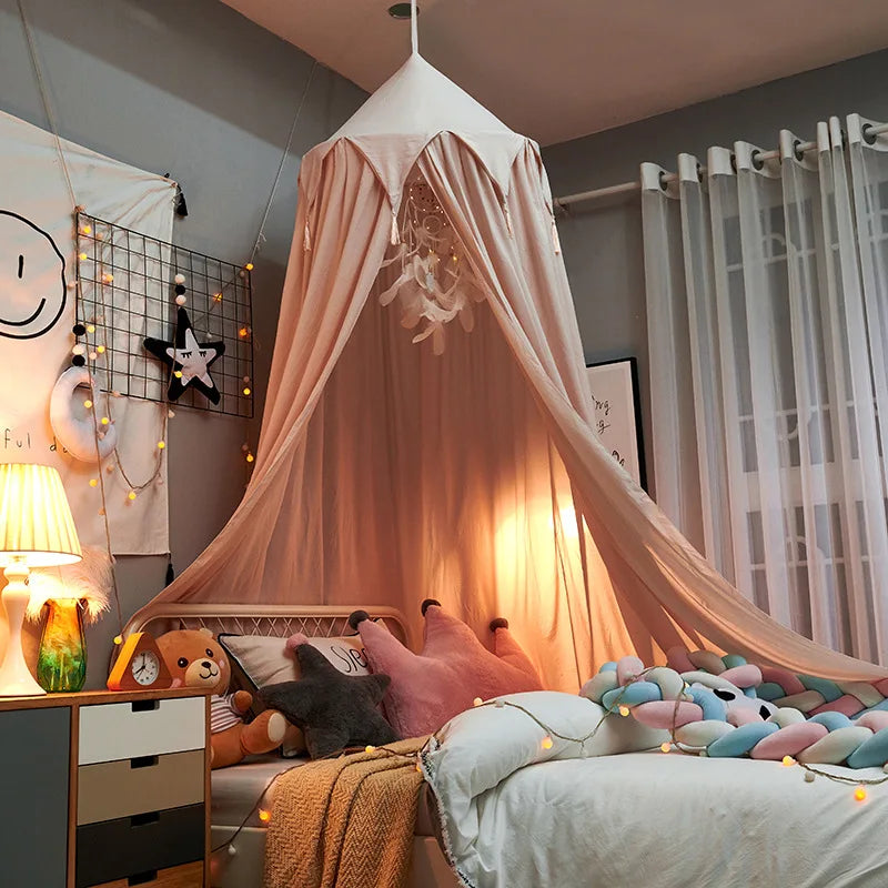 Hung Dome Mosquito Net for Baby Children Crib Bed Tent Girls Kids Bedding Living Room Decor Corner Canopy Tent