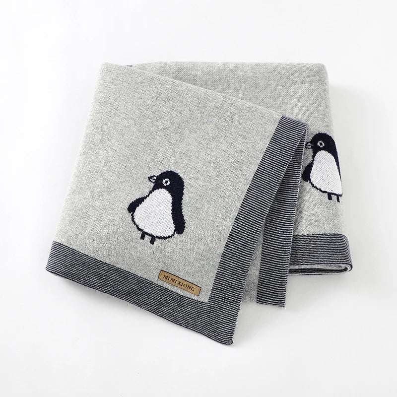 ChillyWaddle Blanket – Soft Penguin Knit Swaddle for Babies