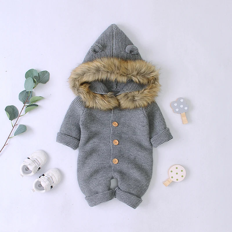 FrostyFriend Toddler Romper – Soft Knit Winter