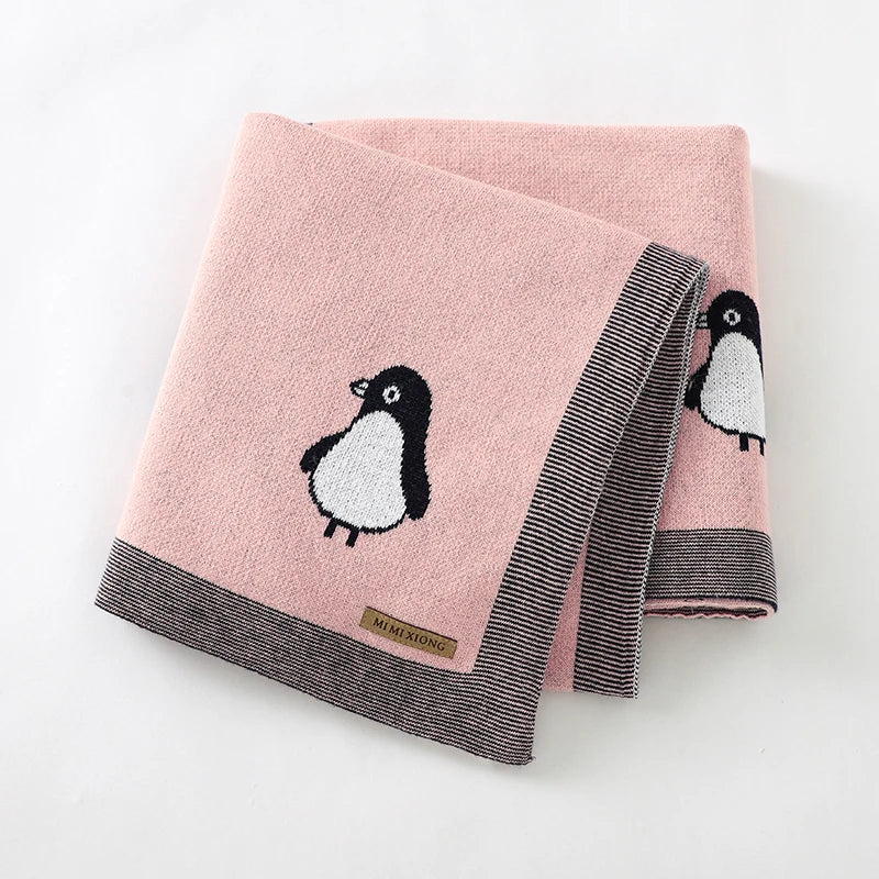 ChillyWaddle Blanket – Soft Penguin Knit Swaddle for Babies