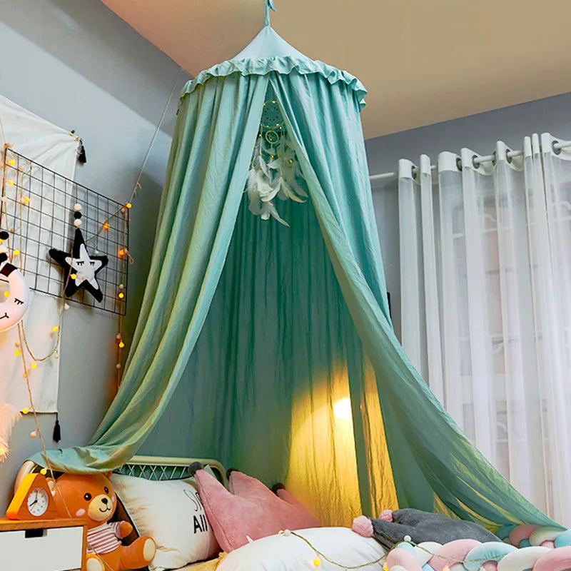Hung Dome Mosquito Net for Baby Children Crib Bed Tent Girls Kids Bedding Living Room Decor Corner Canopy Tent