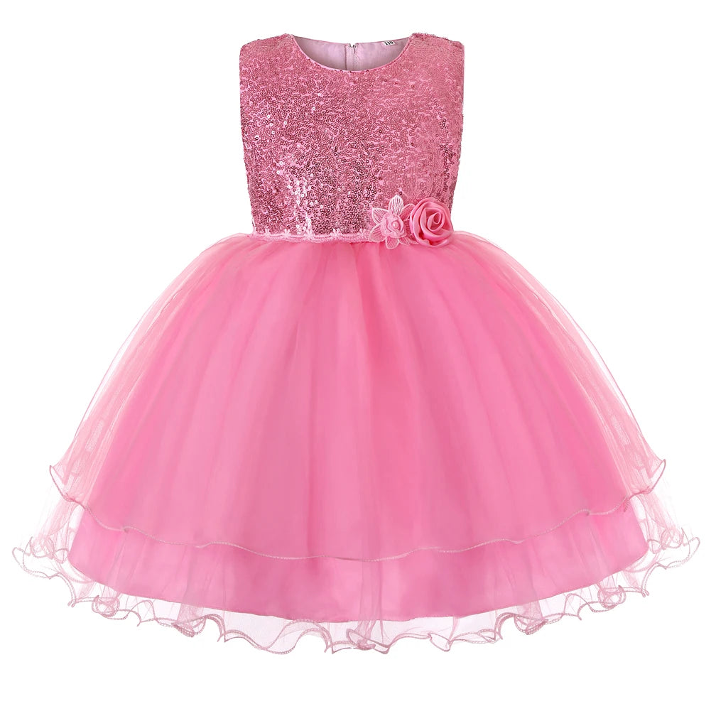 GlimmerBelle Dress – Sequined Party Gown for Girls