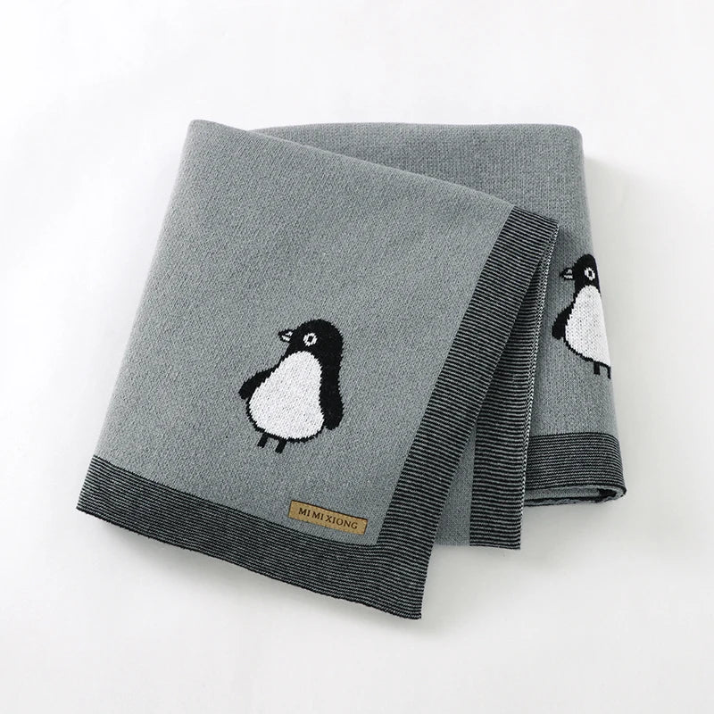 ChillyWaddle Blanket – Soft Penguin Knit Swaddle for Babies