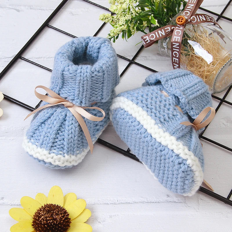 FlutterStep Knit Boots – Cozy Butterfly Knot Slip-Ons