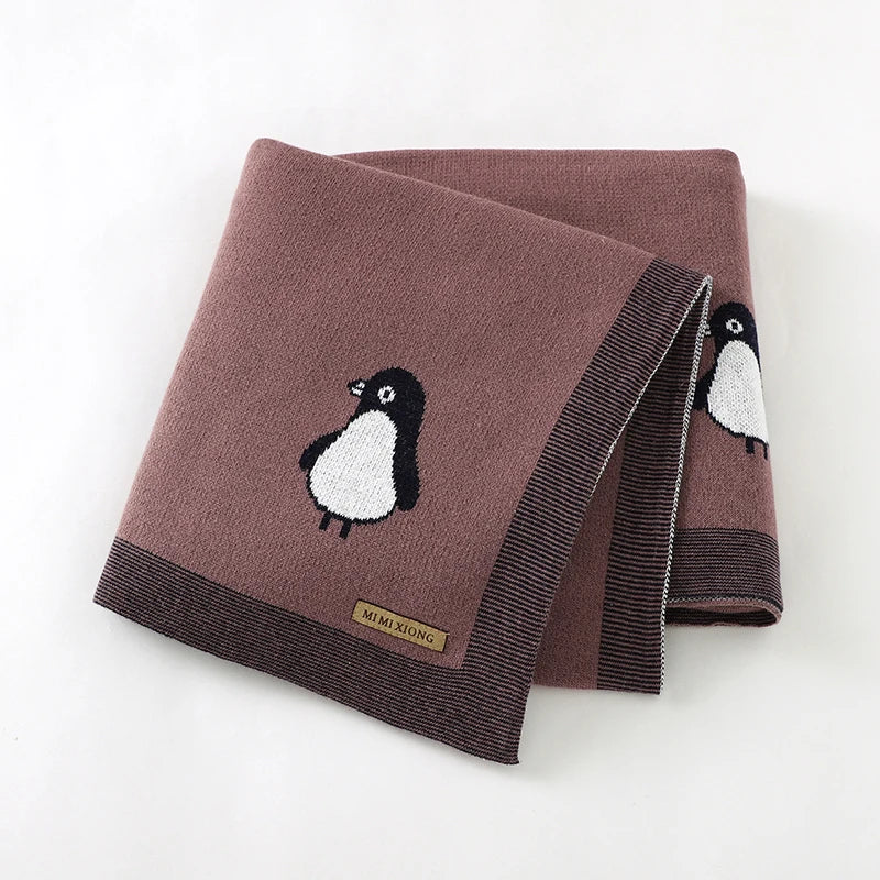 ChillyWaddle Blanket – Soft Penguin Knit Swaddle for Babies
