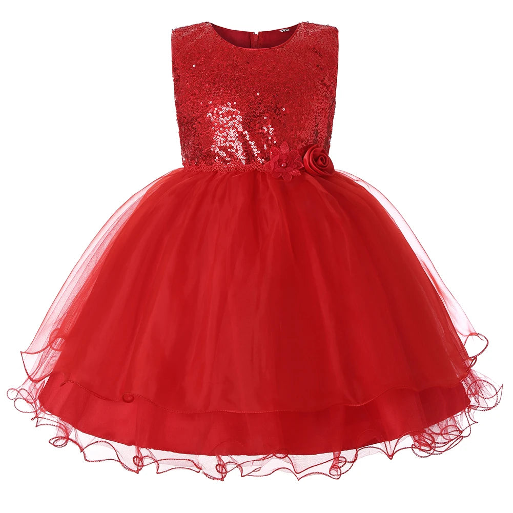 GlimmerBelle Dress – Sequined Party Gown for Girls