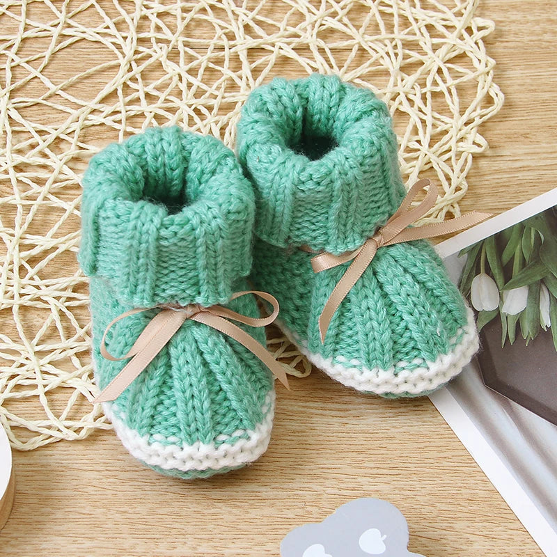 FlutterStep Knit Boots – Cozy Butterfly Knot Slip-Ons