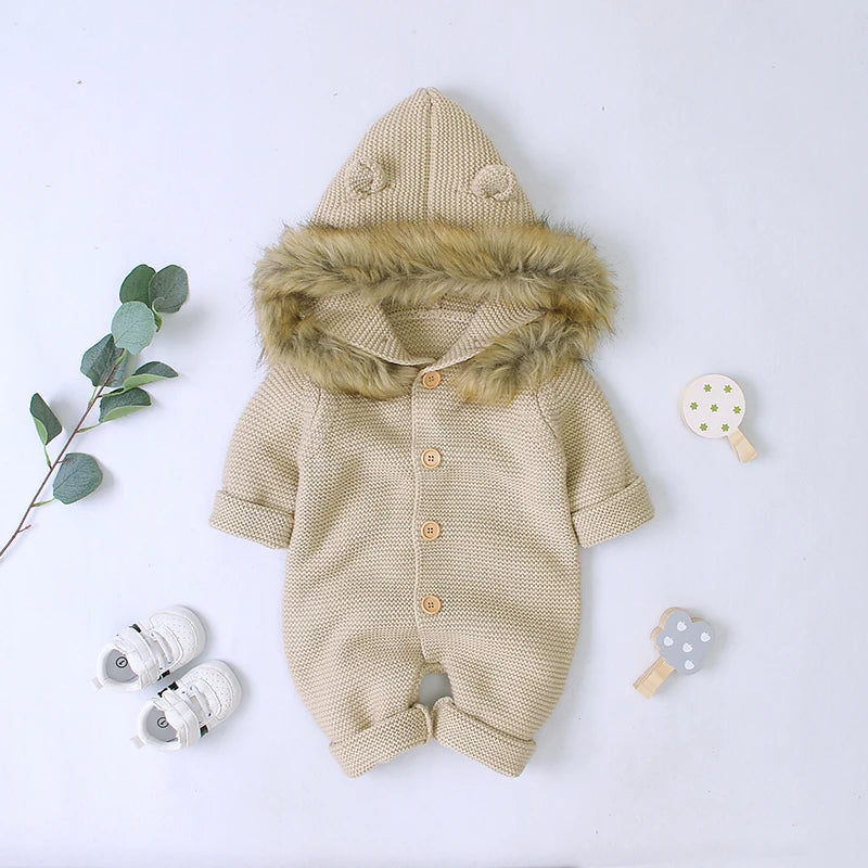 FrostyFriend Toddler Romper – Soft Knit Winter