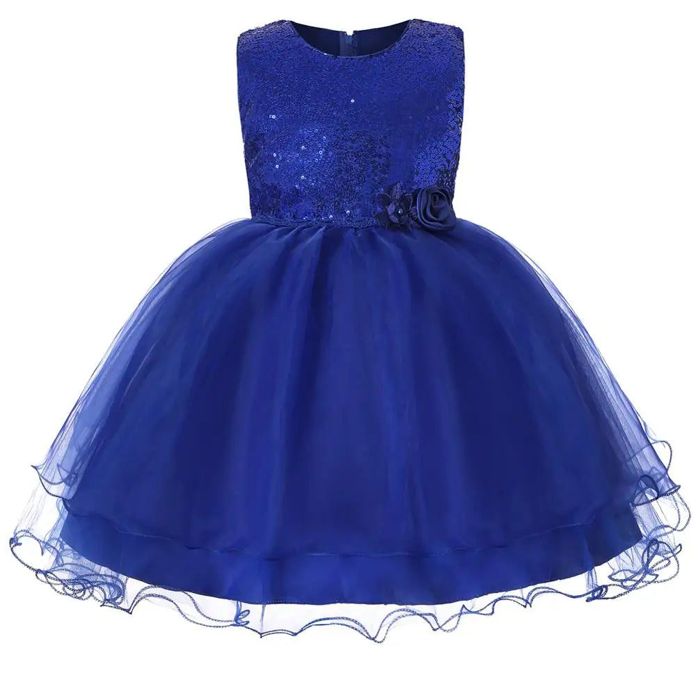 GlimmerBelle Dress – Sequined Party Gown for Girls