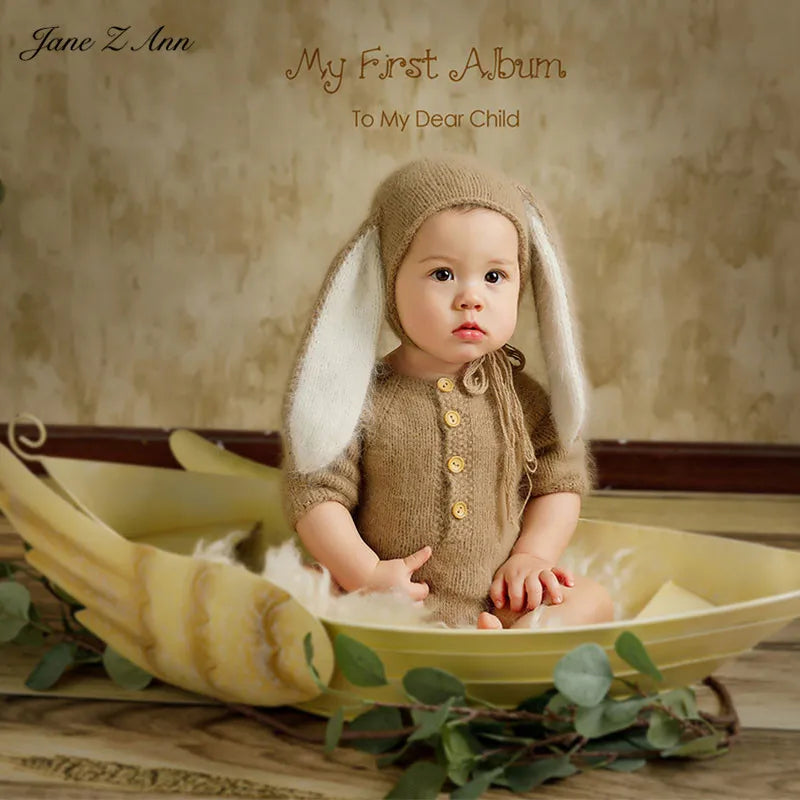 SnuggleBunny Romper – Fuzzy Newborn Photo Prop