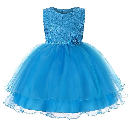 GlimmerBelle Dress – Sequined Party Gown for Girls