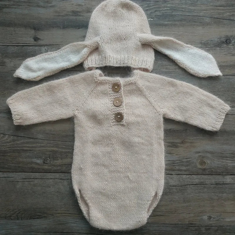 SnuggleBunny Romper – Fuzzy Newborn Photo Prop
