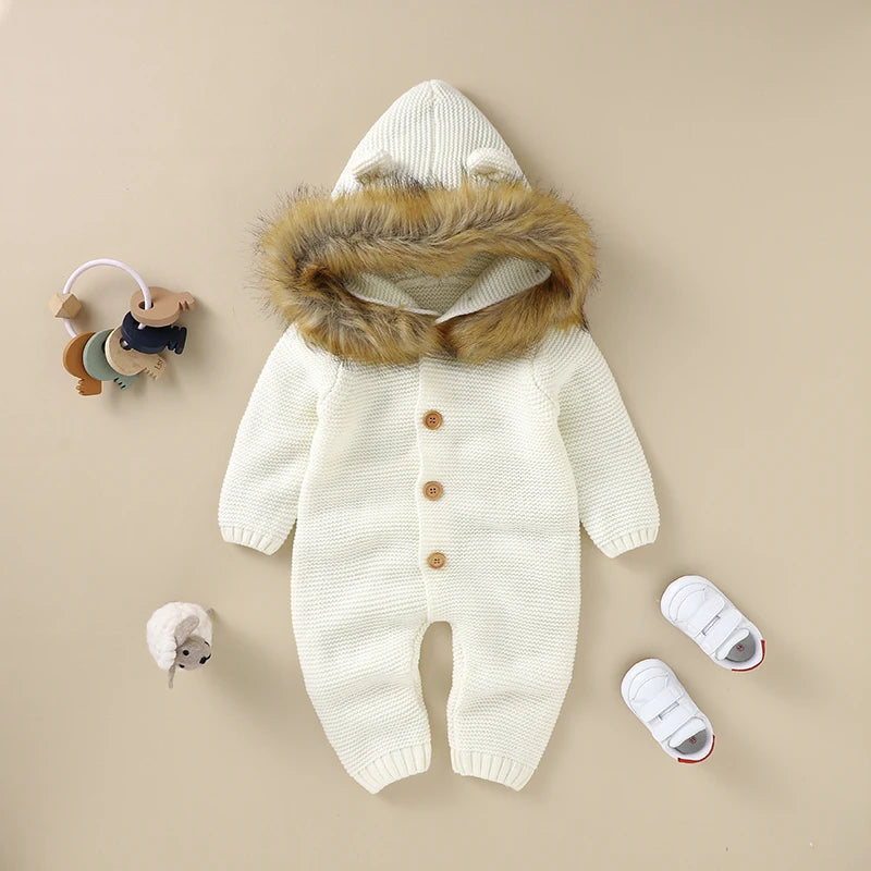 FrostyFriend Toddler Romper – Soft Knit Winter