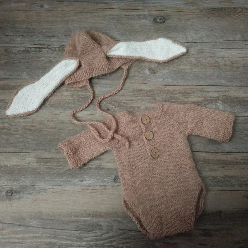 SnuggleBunny Romper – Fuzzy Newborn Photo Prop