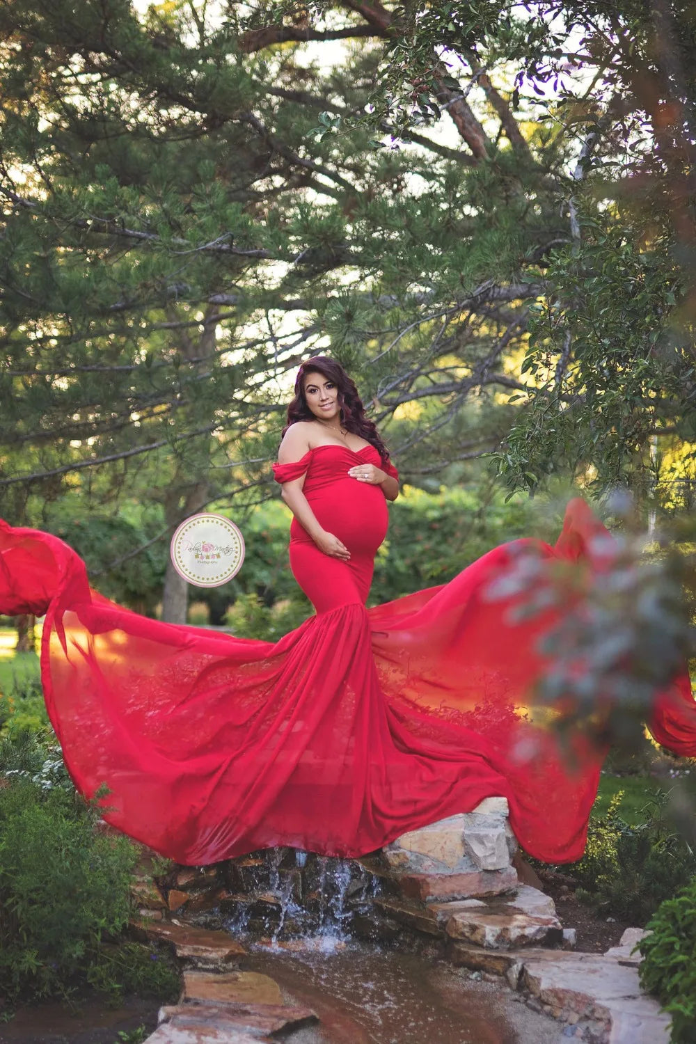 HaloGaze – Off-Shoulder Maternity Shoot Gown