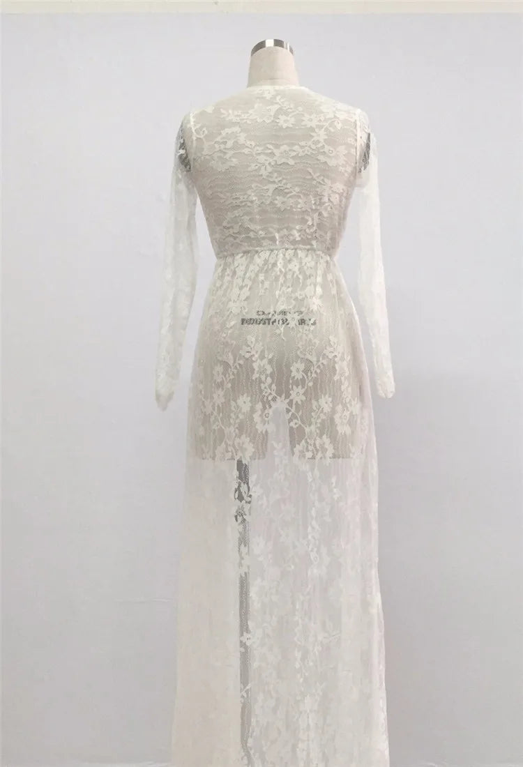 GlowLace Gown – Elegant Maternity Photoshoot Dress