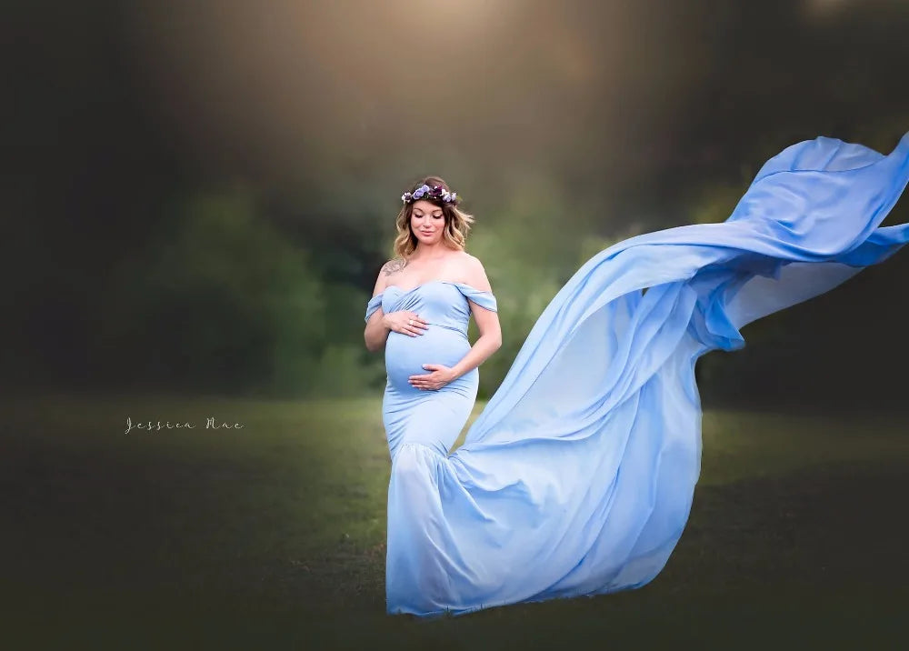HaloGaze – Off-Shoulder Maternity Shoot Gown