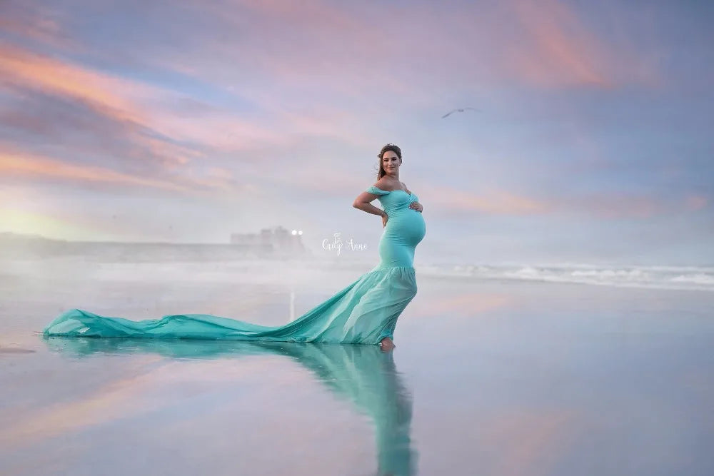 HaloGaze – Off-Shoulder Maternity Shoot Gown
