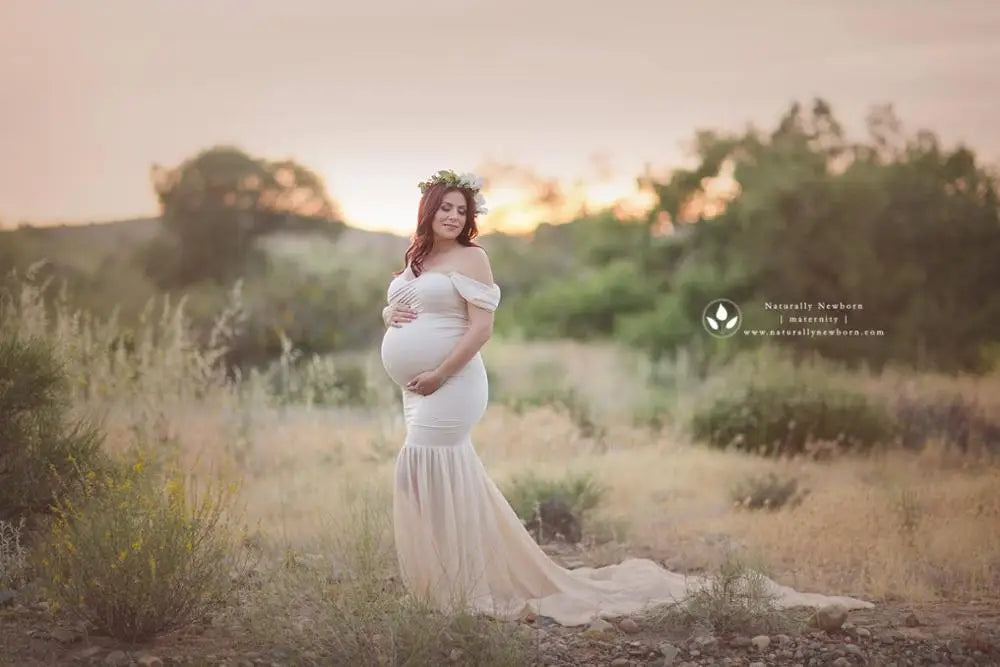 HaloGaze – Off-Shoulder Maternity Shoot Gown