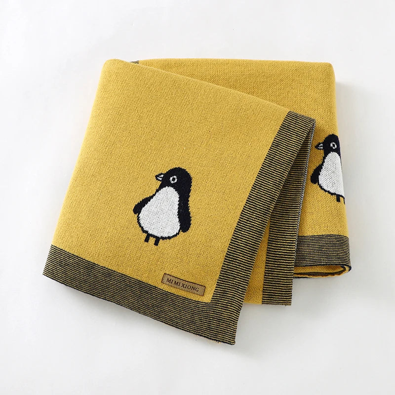 ChillyWaddle Blanket – Soft Penguin Knit Swaddle for Babies