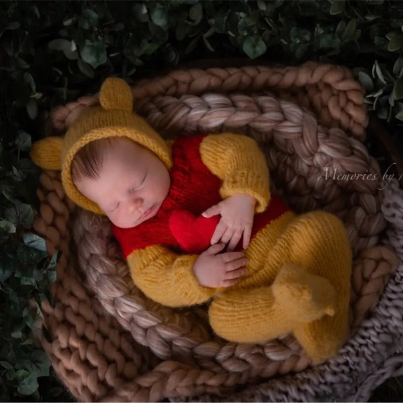 BearHug Set – Mohair Newborn Photo Outfit