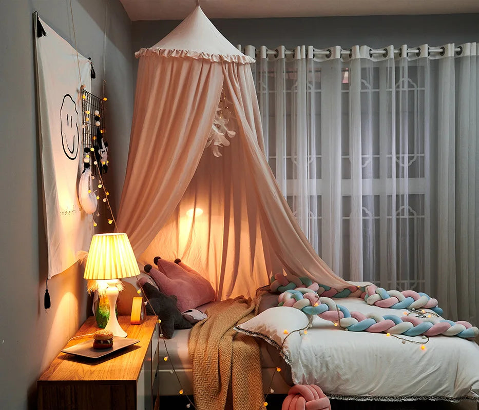 Hung Dome Mosquito Net for Baby Children Crib Bed Tent Girls Kids Bedding Living Room Decor Corner Canopy Tent