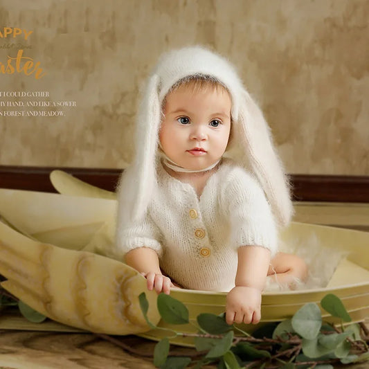 SnuggleBunny Romper – Fuzzy Newborn Photo Prop