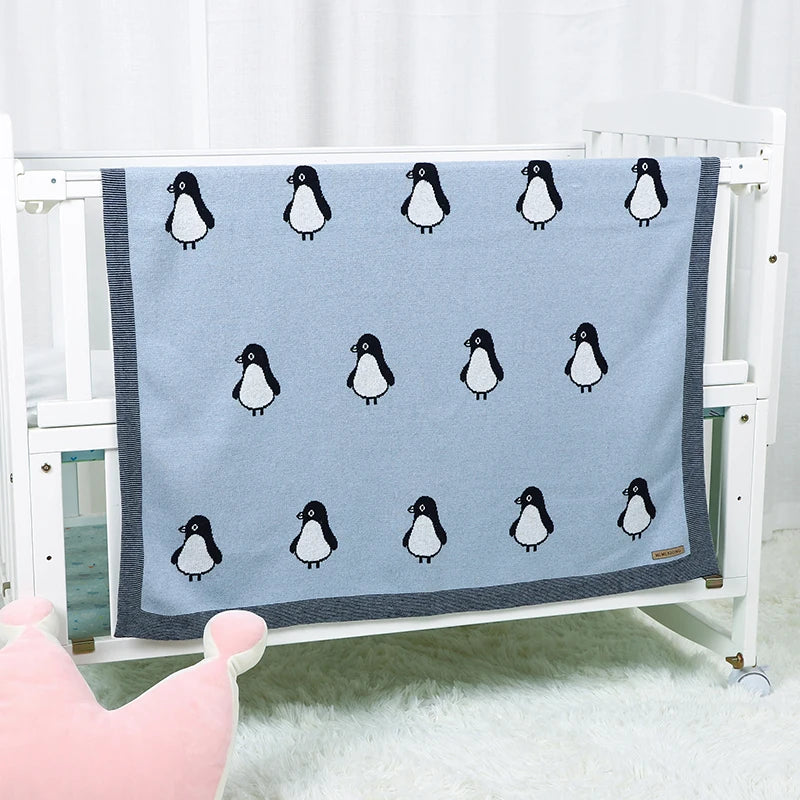 ChillyWaddle Blanket – Soft Penguin Knit Swaddle for Babies