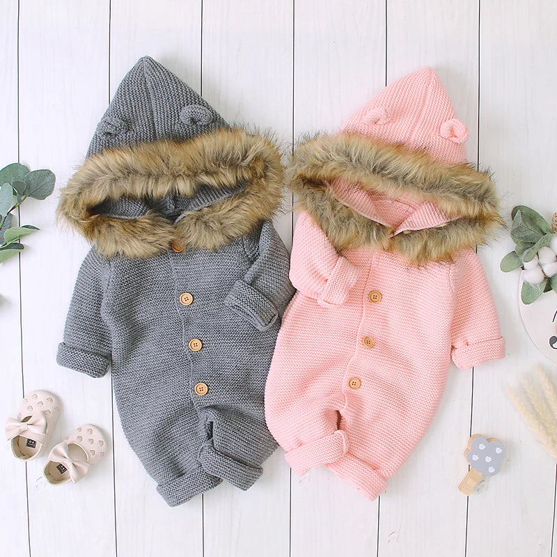 FrostyFriend Toddler Romper – Soft Knit Winter