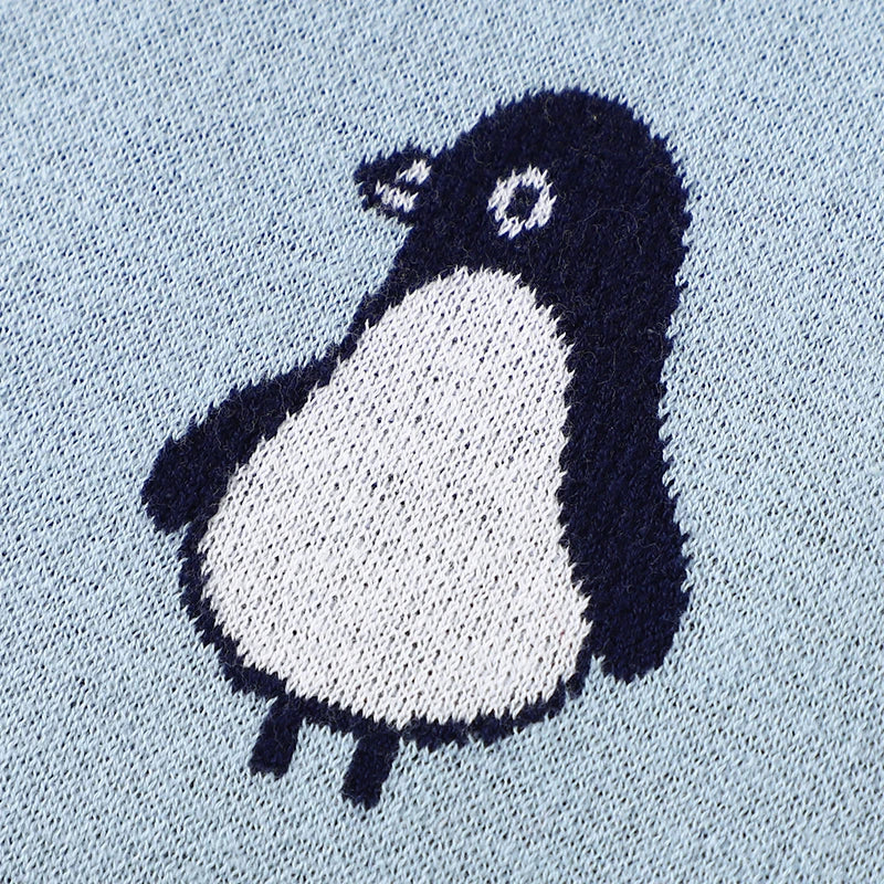 ChillyWaddle Blanket – Soft Penguin Knit Swaddle for Babies