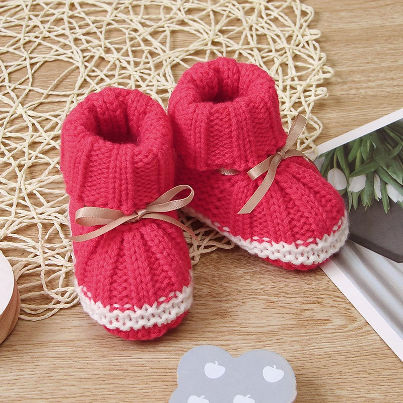 FlutterStep Knit Boots – Cozy Butterfly Knot Slip-Ons