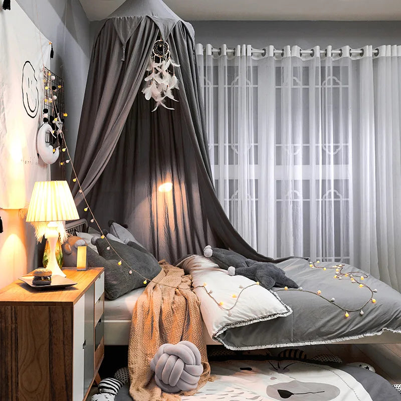 Hung Dome Mosquito Net for Baby Children Crib Bed Tent Girls Kids Bedding Living Room Decor Corner Canopy Tent