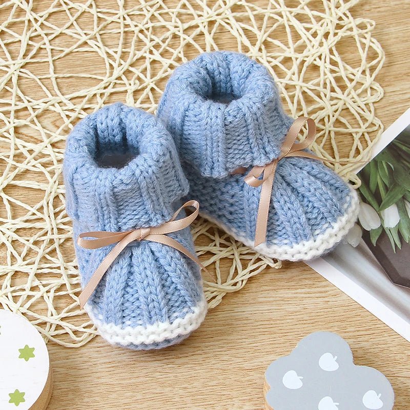 FlutterStep Knit Boots – Cozy Butterfly Knot Slip-Ons