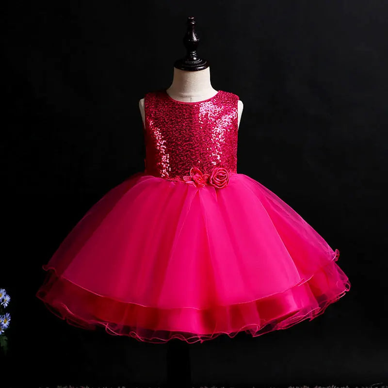GlimmerBelle Dress – Sequined Party Gown for Girls