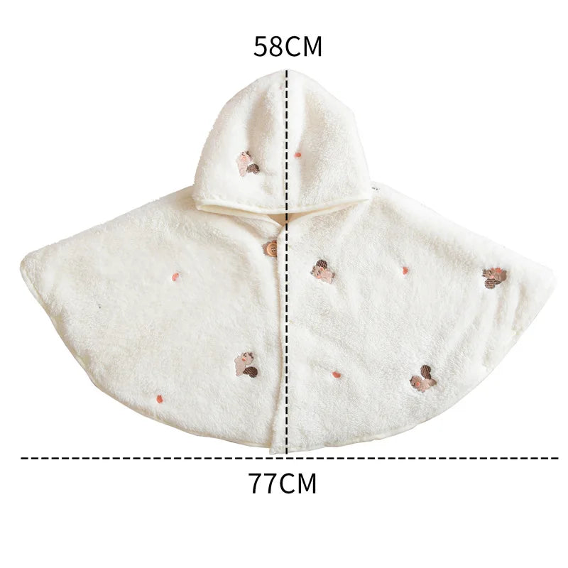 SnuggleBloom Coat – Soft Fleece Bear Embroidery Jacket for Baby Girls