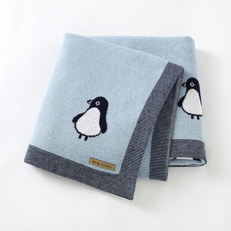 ChillyWaddle Blanket – Soft Penguin Knit Swaddle for Babies