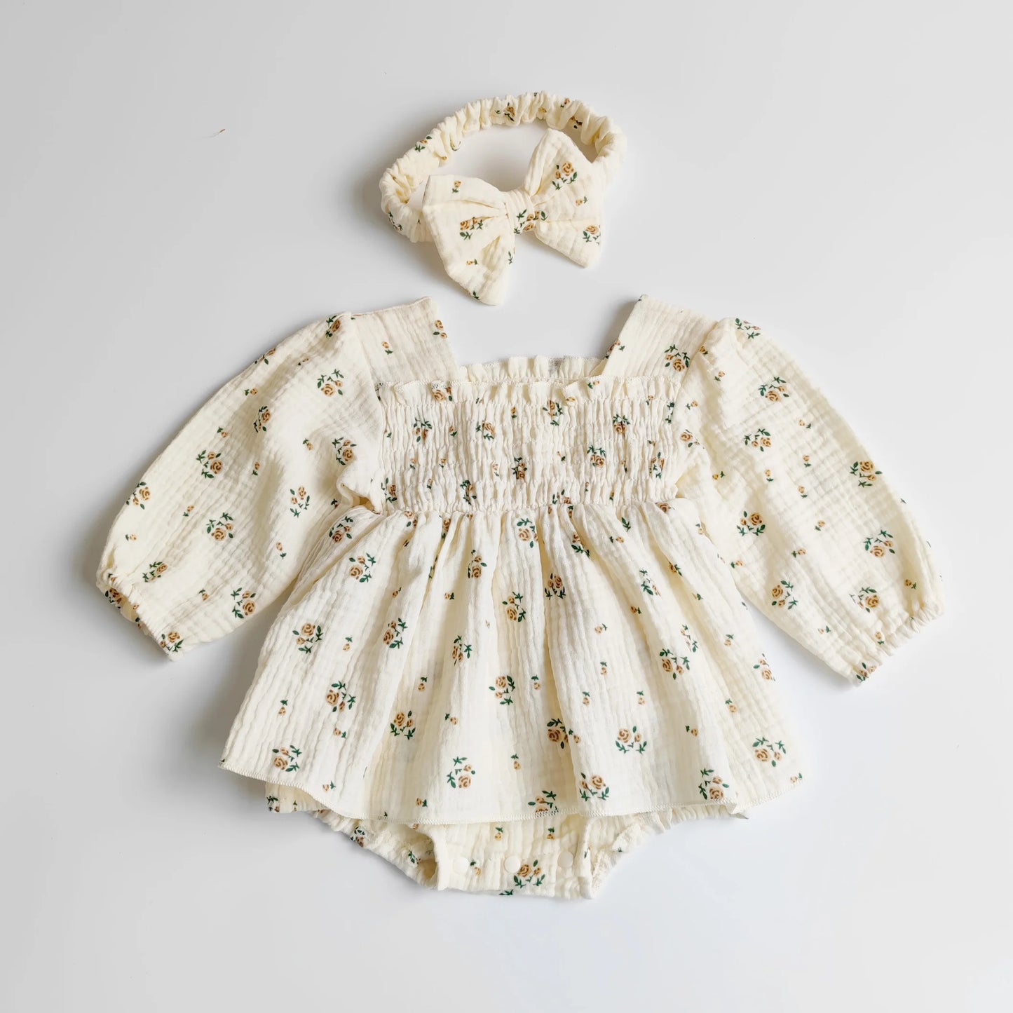 Floral Ruffle Baby Girls Clothes Bodysuit & One Piece Kids Baby Birthday Princesses Dress