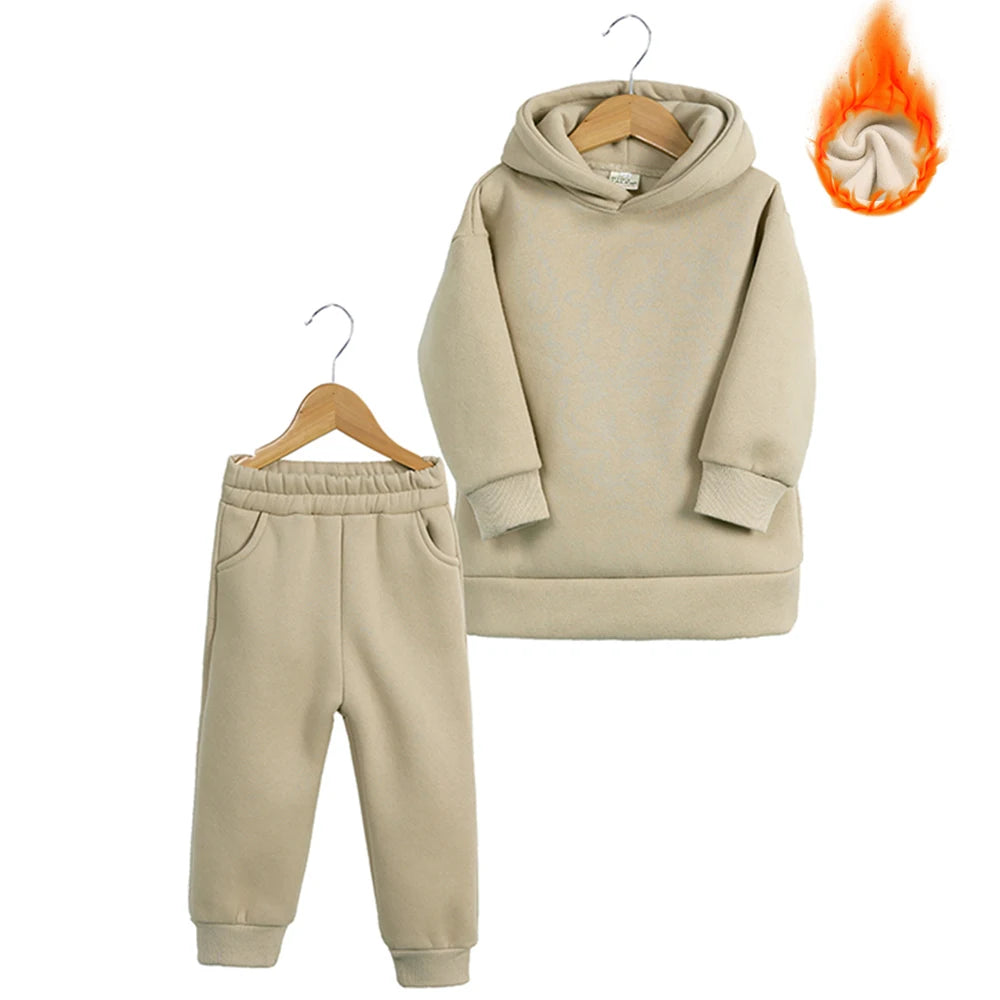 CozyNest Fleece Hoodie Set – Warm Winter Tracksuit
