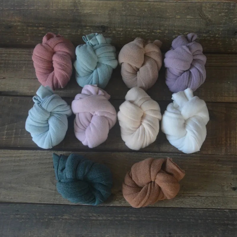 CozySnug Wrap Set – Knit Stretch Blanket & Hat for Baby Photos