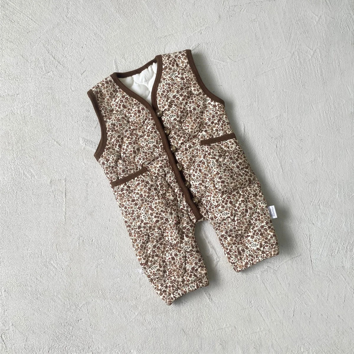 VelviPetal Romper – Sleeveless Floral Winter Jumpsuit
