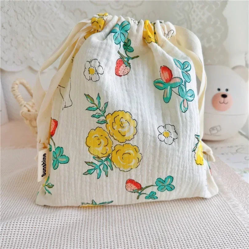BloomNest – Floral Cotton Diaper Carry Bag