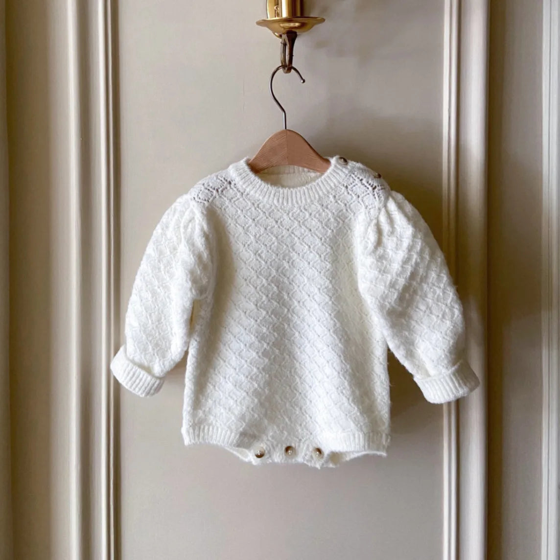 KnitNest Set – Baby Girl Bodysuit & Shawl Outfit