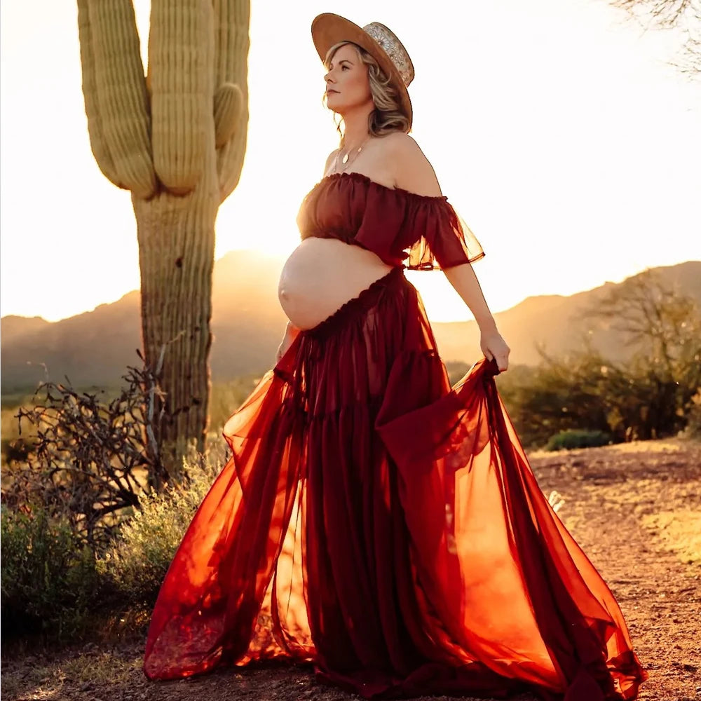 Sereva Gown – Strapless Chiffon Maternity Dress