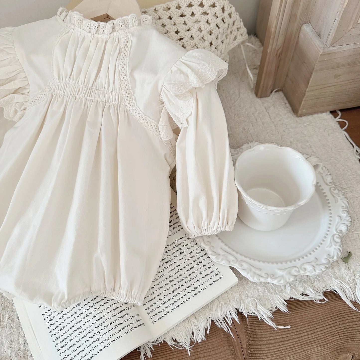 Ruffbelle Romper – Lace Ruffle Baby Bodysuit